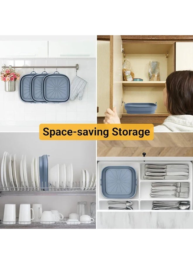 Air Fryer Liners Reusable Silicone Tray Foldable Kitchen Basket Versatile Square Baking Pot Accessories for Air Fryer, Microwave, Oven - Image 5